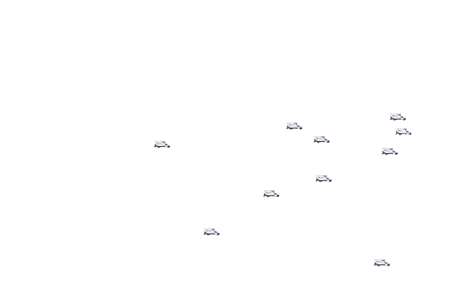 Map showing Fleet Repair Solutions’ nationwide service coverage with major hubs in Dallas, Texas; Atlanta, Georgia; and Hershey, Pennsylvania. Offers coast-to-coast mobile truck repair, trailer service, reefer unit maintenance, and parts distribution for commercial fleets.